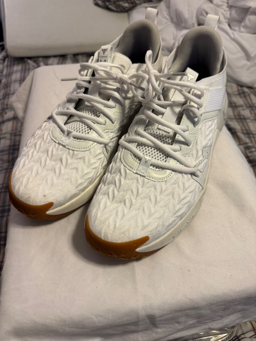 Mens 13 Under Armour White Project Rock 6 training shoe sneaker